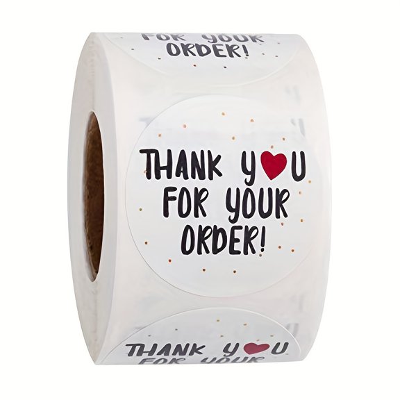 500pcs 1Inch/2.5Mm for Your Order Stickers Roll Retro Adhesive Thank You Label for Packaging, Small Business, Envelopes, Cards, Letters, Boxes