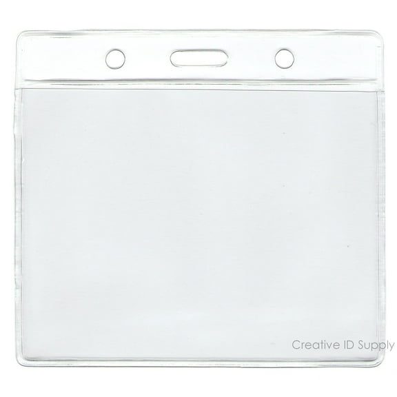 500pcs - 3" X 4" Horizontal Clear Vinyl ID Badge Holder Plastic Sleeve Name Badges to Hold ID Badges / Cards
