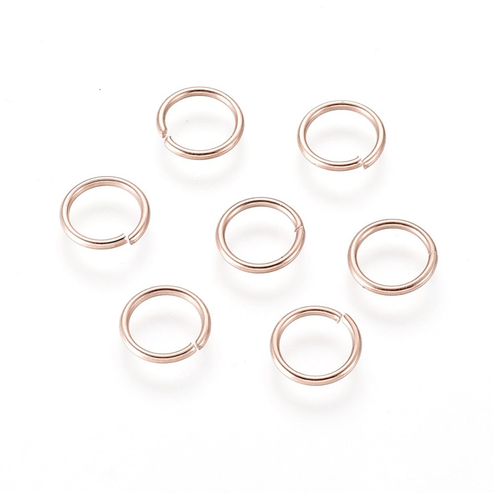 500pcs 304 Stainless Steel Open Jump Rings Rose golden 20 Gauge 7x0.8mm Inner Diameter: 5.5mm