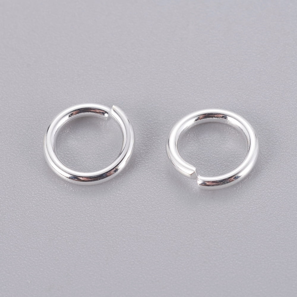 500pcs 304 Stainless Steel Open Jump Rings Round Silver Color Plated 8x1.2mm Inner Diameter: 5.7mm
