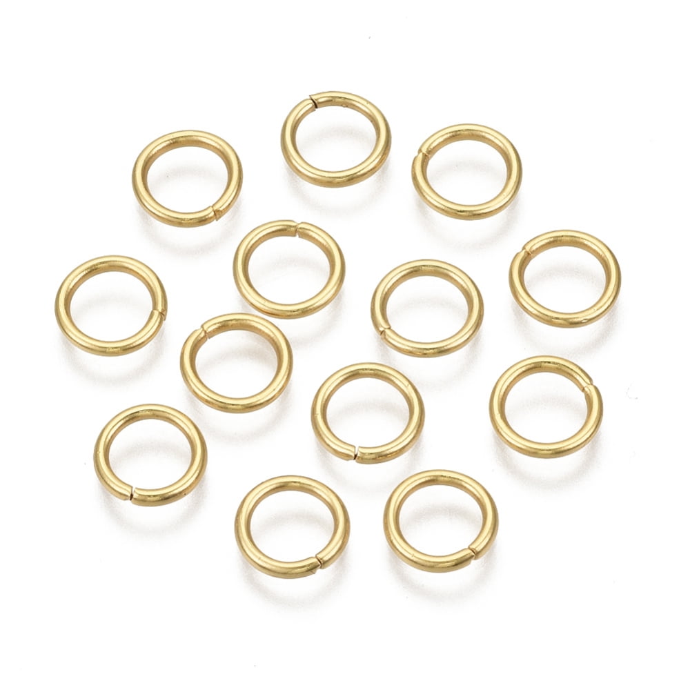 500pcs 304 Stainless Steel Open Jump Rings Round for DIY Jewelry Craft Real 16K Gold Plated 17 Gauge 8x1.2mm Inner Diameter: 5.5mm