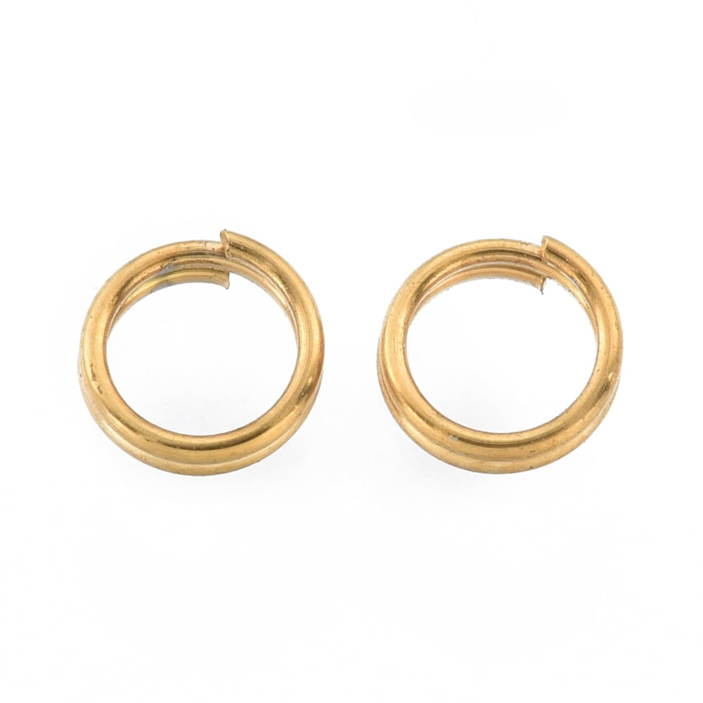 500pcs 304 Stainless Steel Split Rings Double Loops Jump Rings Golden 4x1mm Inner Diameter: 3mm Single Wire: 0.5mm