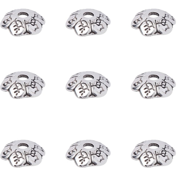 500pcs 500 Pcs 6mm Tibetan Style Flower Bead Caps Alloy Bead Spacer Silver Cord Ends for Jewelry Making (Hole: 1mm)