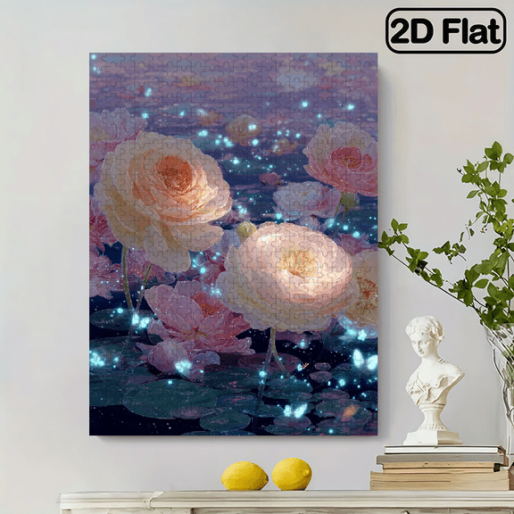 500pcs Adult Mini Jigsaw Puzzle Featuring a for Lotus Water Mirror Design - Scratch-resistant, High Difficulty, Suitable for Adults, Family Entertainment, DIY Home Decoration, Halloween, Christm