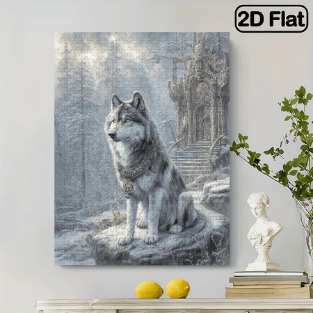 A 500pcs Adult Puzzle, Measuring 27.56X15 Inches, Featuring a Wolf Design. Perfect for Creative Fun with Family And Friends. an Ideal Choice for Birthday Or Holiday Stress Relief GiftsAn Interacti