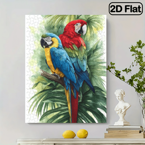 A 500pcs Adult Puzzle, Measuring 52X38 cm, Featuring a Design of a Macaw, Perfect for Creative Fun with Family And Friends. an Ideal Choice for a Birthday Or Holiday Stress-Relief GiftAn Interac