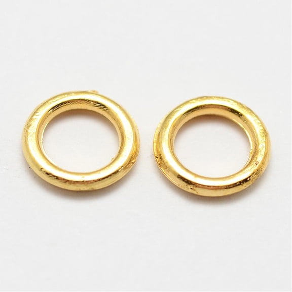500pcs Alloy Round Rings Soldered Jump Rings Closed Jump Rings Golden 18 Gauge 7x1mm Hole: 4.5mm Inner Diameter: 4mm