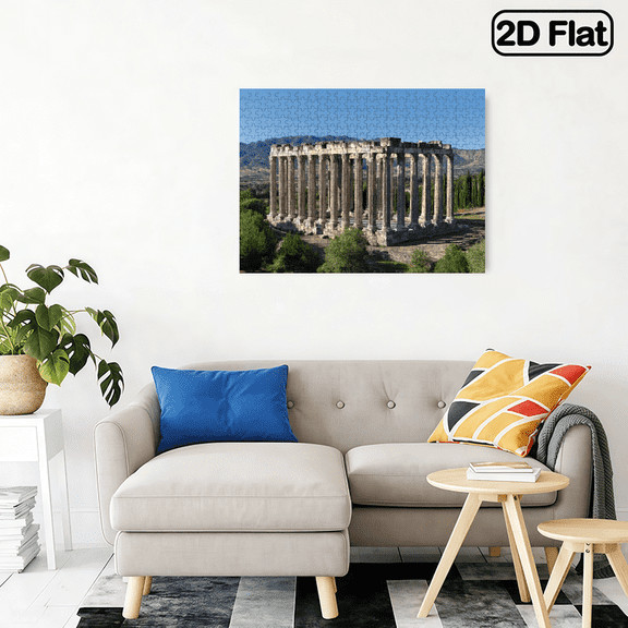 500pcs Ancient Greek Temple Puzzle - Acropolis of Athens - Large Puzzle with 500pcs, Greek Architecture Building Blocks - Educational History Art Project for,20.4*14.9 in.