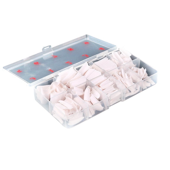 500pcs Artificial French False Nail Tips for Acrylic Gel Nail Art, Clear Natural White Sizes 0-9