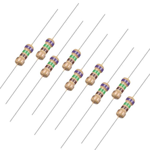 500pcs Axial Carbon Film Resistors 750 Ohm 0.25W 5%Tolerances 4 Color Bands