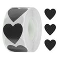 thumbnail image 1 of Uxcell 1 Inch Vinyl Heart Stickers Self-Adhesive Stickers Label for Shop Home Office 500 Pcs Black, 1 of 6
