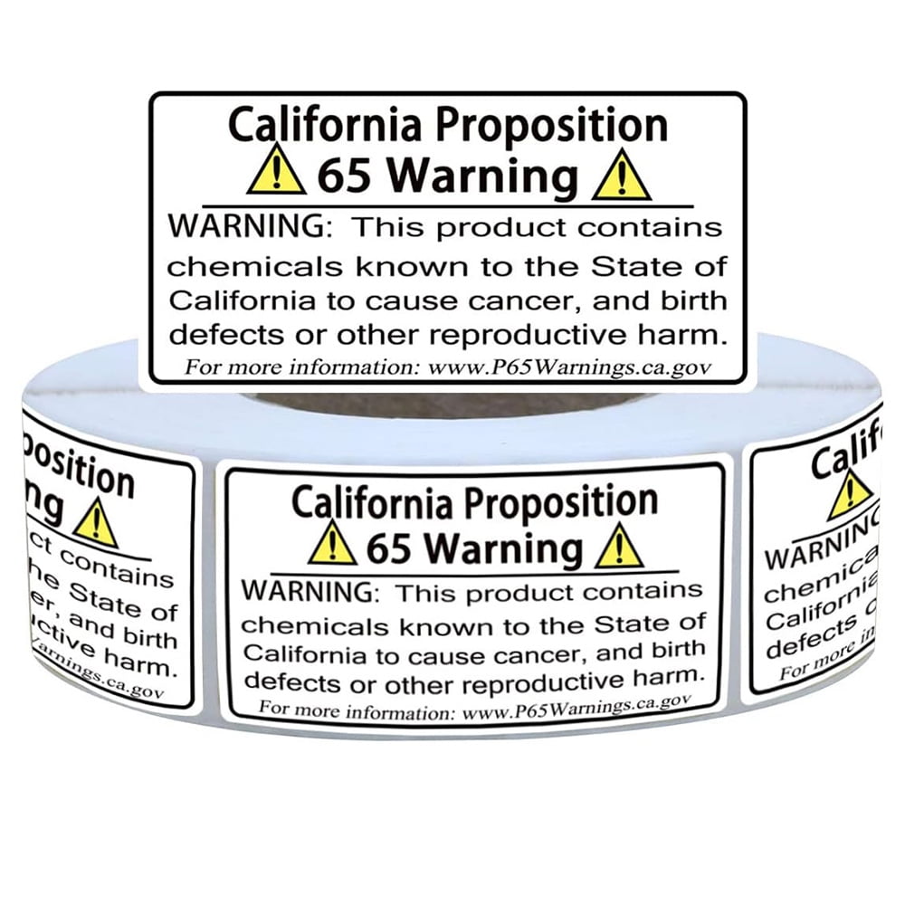 500pcs California Proposition 65 Warning Labels Stickers, 1x2 Inch Prop