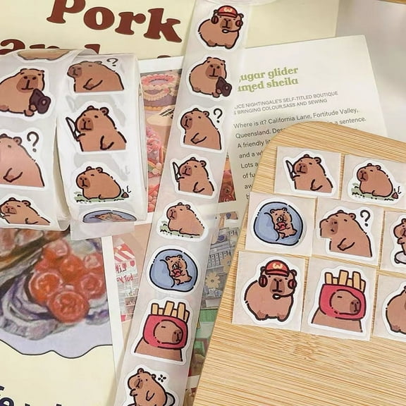 500pcs Cartoon Capybara Sticker Decals Decoration DIY Phone Notebook Suitcase Laptop Fridge Kids Sticker