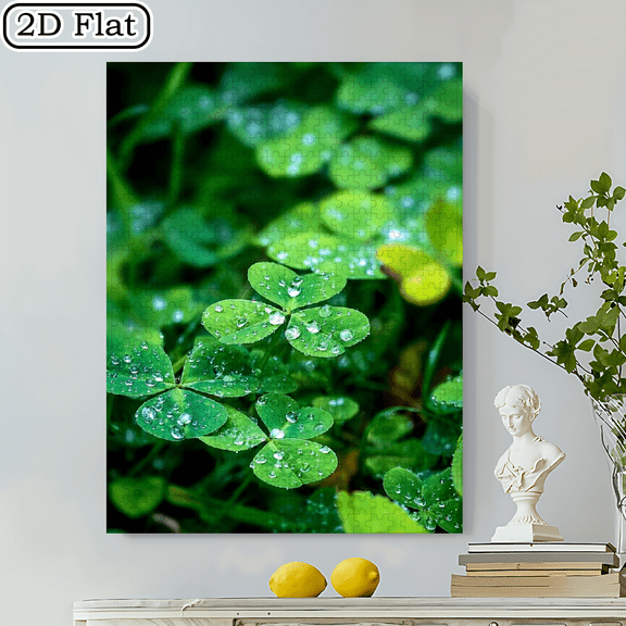500pcs Clover Leaf Puzzle High-Difficulty Portable Jigsaw, Premium Cardboard Material, Ideal For Couples, Family Gamers, Perfect Birthday/New Year Gift, Art Enthusiasts' Creative Leisure, Vibran