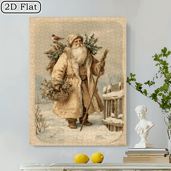 500pcs Colorful Gradient Round Jigsaw Puzzle Vibrant Abstract Design, Winter Holiday Pattern, Challenging Entertaining, Family Activity Scratch Resistant, 20.4*14.9 in.