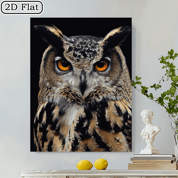 500pcs Colorful Majestic Owl Jigsaw Puzzle Vibrant Abstract Design, Wildlife Bird Pattern, Challenging Entertaining, Family Activity Scratch Resistant Cardboard.20.4*14.9 in.