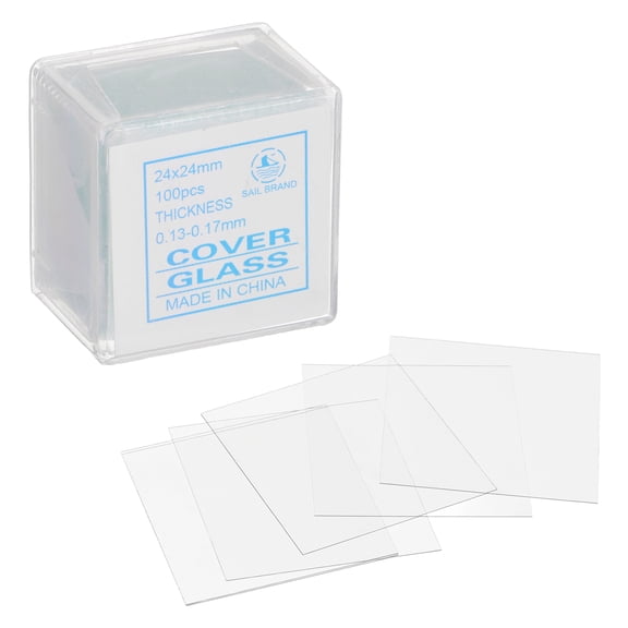 500pcs Cover Slips for Microscope Slides, 24x24mm Microscope Cover Square for Laboratory Sample Observe