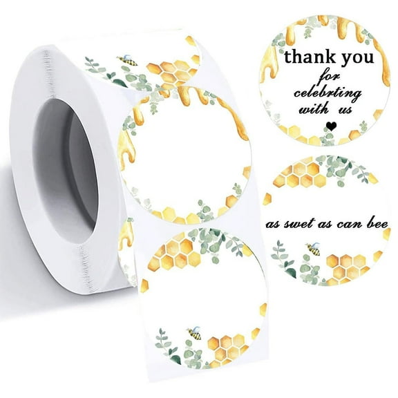 500pcs Direct Thermal Stickers 2 inch Round Honey Thermal Stickers Self-Adhesive DIY Thermal Label Stickers for Honey Jars