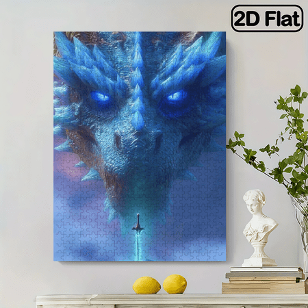 500pcs Dragon-Shaped Jigsaw Puzzle Suitable for Family 20.4x15 in Dragon Cardboard Box, Challenging High-Difficulty Game.