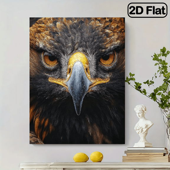 500pcs Eagle Head Close-Up Jigsaw Puzzle - Large Animal Puzzle Suitable for Adults Families, Challenging with -Scratch Pieces, Realistic Eagle Feathers Beak Colors, 14.9*20.4 in.