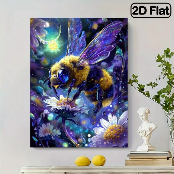 500pcs Floral Bee Brain Teaser, Nature Art, Large 20.5x15 Inch, Creative Interactive Game, Ideal Birthday Stress Relief Gift