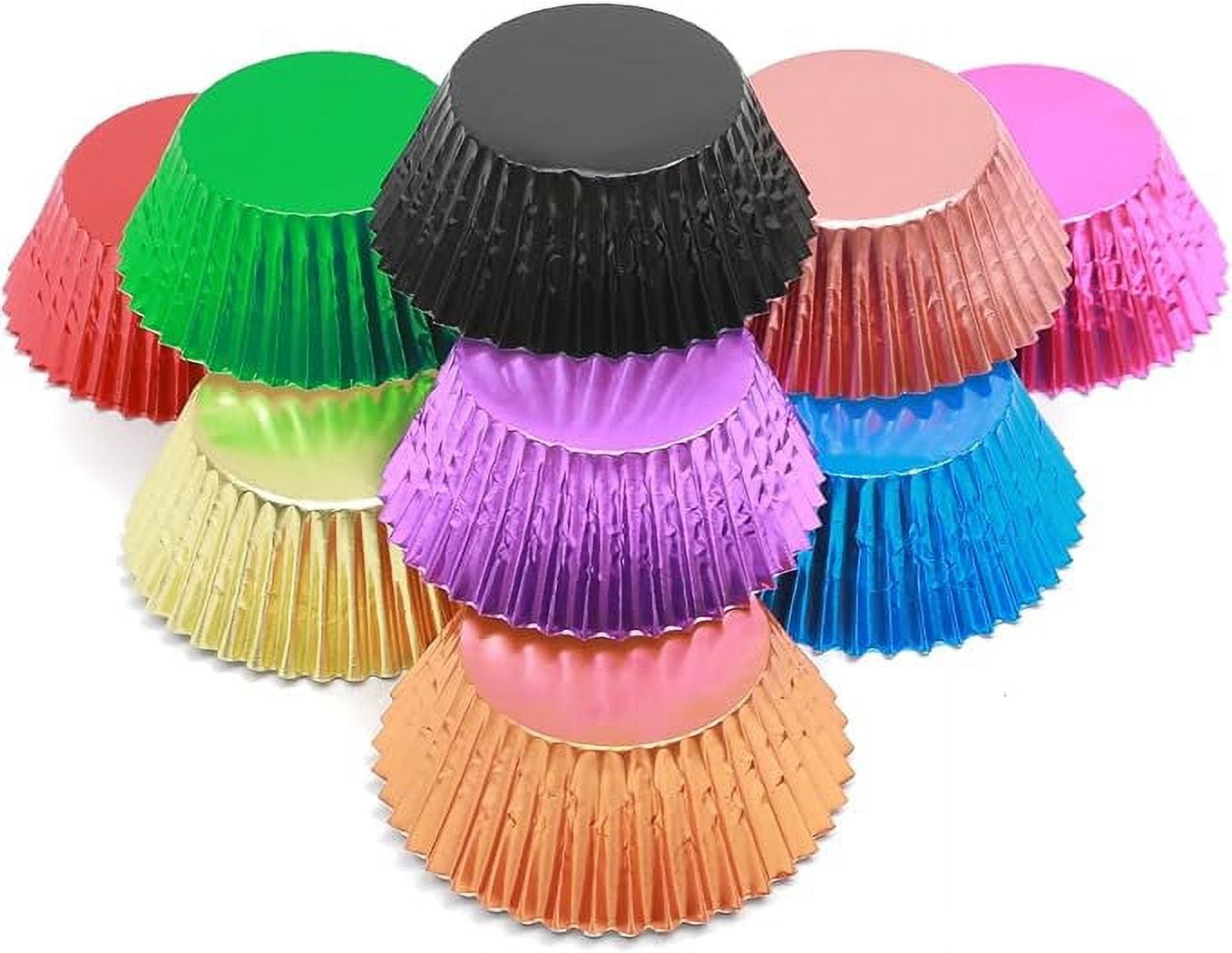 500pcs Foil Cupcake Liners For Baking Standard Size Thick ＆ Sturdy Oil ...