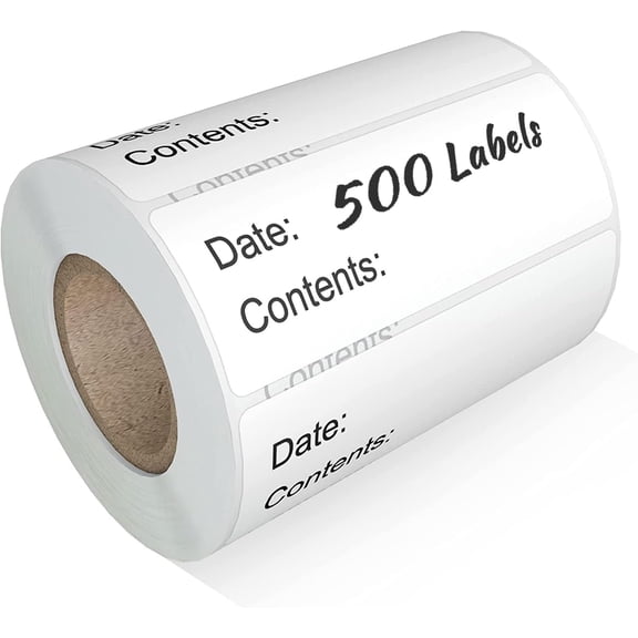 500pcs Food Labels,1 x 3 Inch Freezer Labels Removable for Food Containers, Mason Jar, Water/Oil/Tear Resistant,No Residue Food Storage Labels Perfect for Kitchen