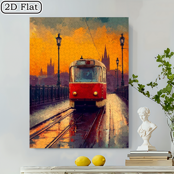 500pcs Fun Puzzle - Vintage Dublin Print - Abstract Dublin Artwork - Irish Art - Irish Style - Art Puzzle Game - Paper Puzzle - Brain Challenge Gift - Intricate And Detailed Artwork. Essential for