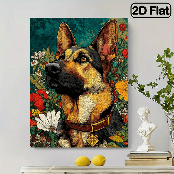 500pcs German Shepherd Art Puzzle, 20.5 - 15 inches Cardboard Jigsaw, Stress - Relieving Educational Game for, Couples, Families, Gamers, Perfect as Birthday/Christmas/New Year/Holiday Gift for Ar