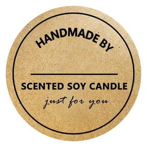 500pcs Handmade with Love Stickers, 2 Inch Candle Canning Supplies, DIY Candle Warning Labels