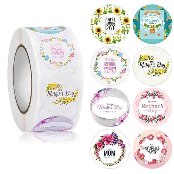 500pcs Happy Mothers Day Labels Stickers Floral Seals Sticker Mother's Day Gift