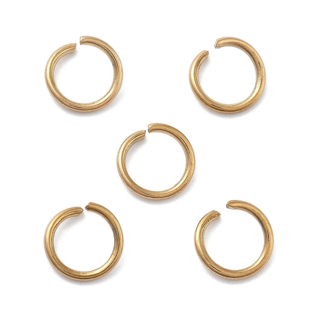 500pcs Ion Plating(IP) 304 Stainless Steel Open Jump Rings for Chainmaille Weaves golden 8x1mm Inner Diameter: 5mm