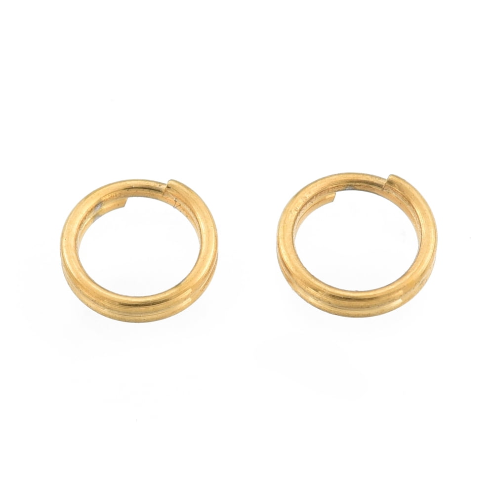 500pcs Ion Plating(IP) 304 Stainless Steel Split Rings Double Loops Jump Rings Golden 5x1mm Inner Diameter: 3.5mm Single Wire: 0.5mm for DIY