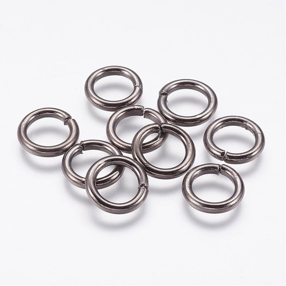500pcs Iron Open Jump Rings Round Gunmetal 12 Gauge 12x2mm Inner ...