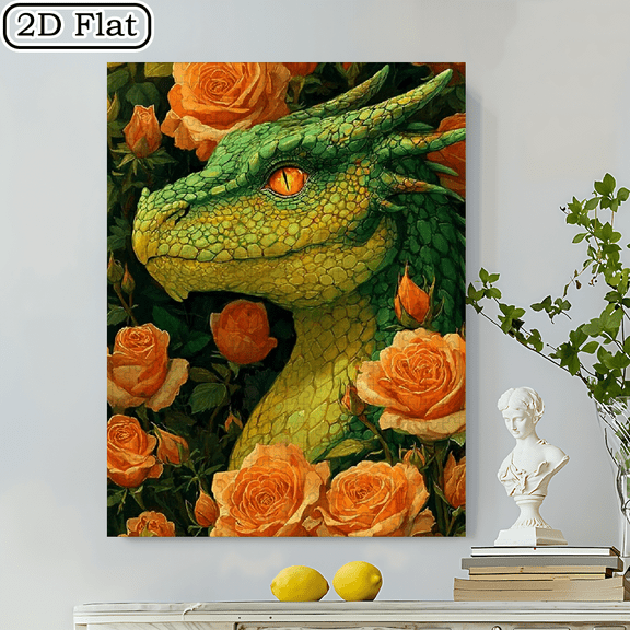 500pcs Jigsaw Puzzle Featuring a Fantasy Dragon And Roses, Measuring 20.5x15 Inches. This Cardboard Puzzle Is Designed to Relieve Stress And Provide Educational Fun for Families
