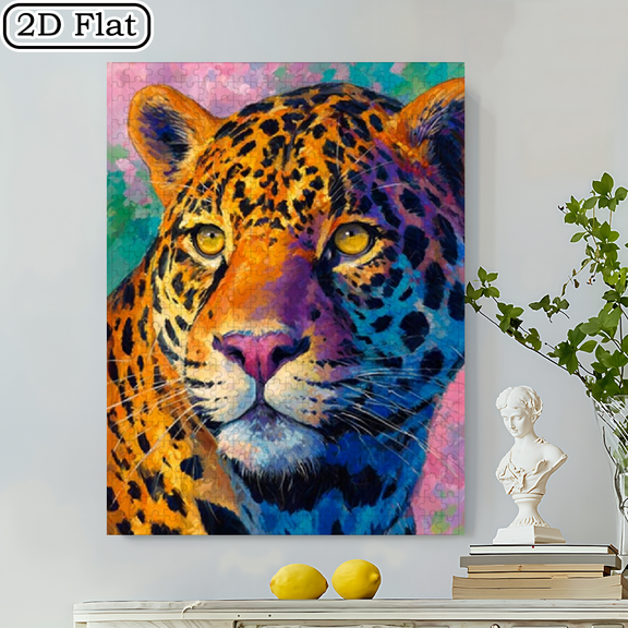 500pcs Jigsaw Puzzle Featuring a Wolf Pattern - Vibrant Animal Artwork - Modern Decor Suitable for Living Rooms, Bedrooms, And Office Dorms - High-Quality Detailed Wildlife Art - Puzzle Game - Cat