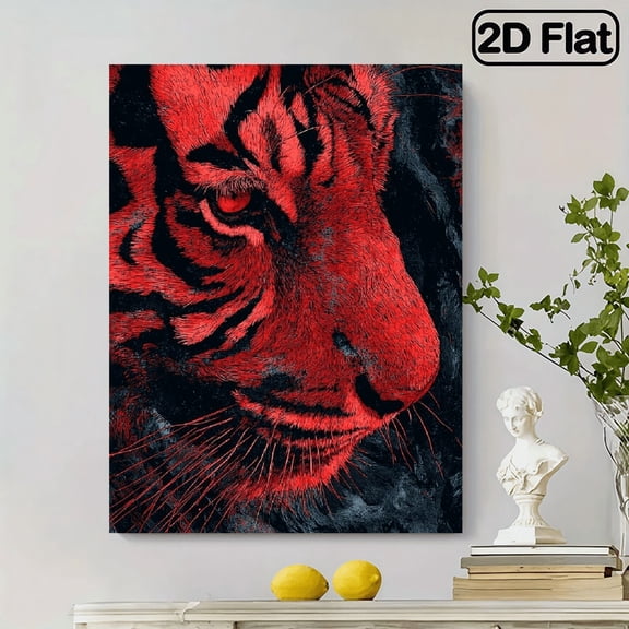 A 500pcs Jigsaw Puzzle Showcasing a Vivid Abstract Design of a Fierce Tiger, Ideal for Family Enjoyment And Engagement. This Puzzle Features a Challenging Wild Animal Motif And Is Perfect for Fa