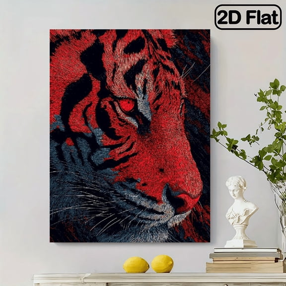 A 500pcs Jigsaw Puzzle Showcasing a Vivid Abstract Design of a Fierce Tiger, Ideal for Family Enjoyment And Engagement. This Puzzle Features a Challenging Wild Animal Motif And Is Perfect for Fa
