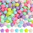 thumbnail image 1 of 500pcs Large Acrylic Flower Beads Rose Flower Beads Spring Rosary Floral Candy Color Opaque Big Colorful Bead Charms for Jewelry Making Women Bracelet Necklace Keychain Crafts Accessories DIY, 1 of 6