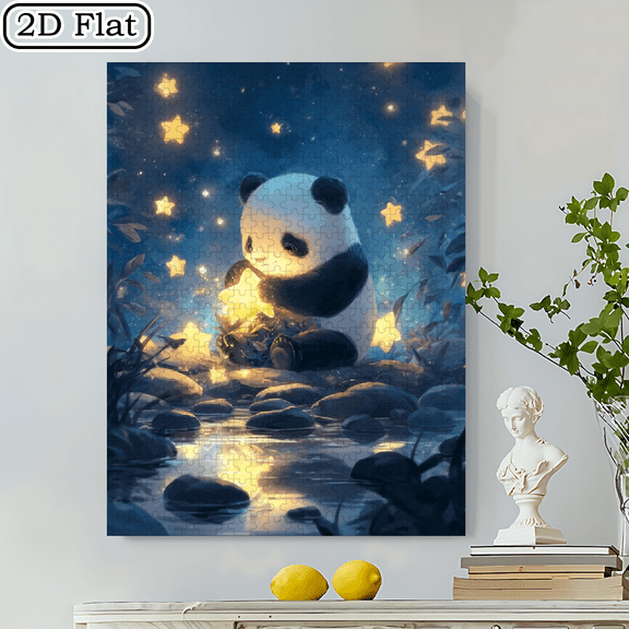 500pcs Large Adult Jigsaw Puzzle - Cute Panda Theme Puzzle,20.5x15 Inch Enormous Puzzle, Challenging Brain Game, Suitable for Creative Fun with Family And Friends. Perfect Choice As a Birthday Or