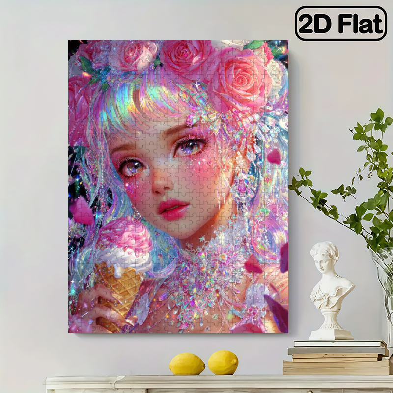 500pcs Large Adult Jigsaw Puzzle Ice Cream Beauty Puzzle, 20.4x15
