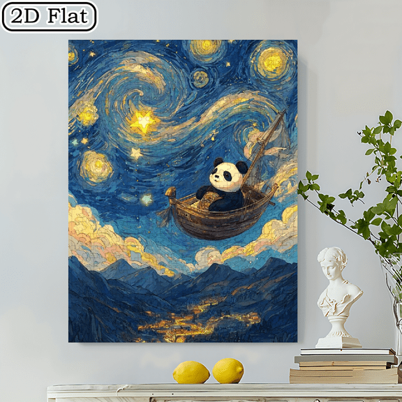 500pcs Large Adult Jigsaw Puzzle - Starry Sky Panda Theme Puzzle,20.5x15 Inch Enormous Puzzle, Challenging Brain Game, Suitable for Creative Fun with Family And Friends. Perfect Choice As a Birthd