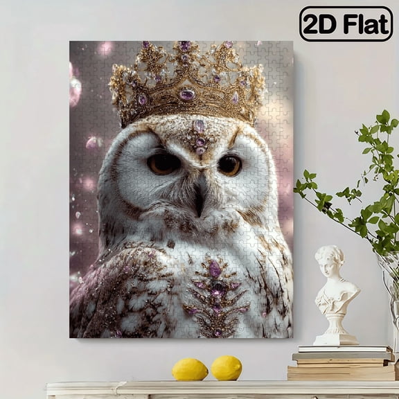 500pcs Large Crown Owl Jigsaw Puzzle Suitable for Adults Families - Challenging Owl Pieces, Portable Brain Game, Educational Tabletop Activity for, Gift for Adults,,