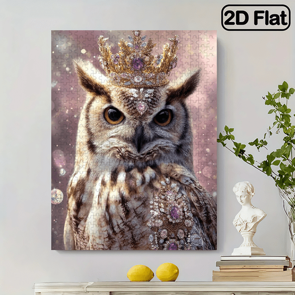 500pcs Large Crown Owl Jigsaw Puzzle Suitable for Adults Families - Challenging Owl Pieces, Portable Brain Game, Educational Tabletop Activity for, Gift for Adults,,
