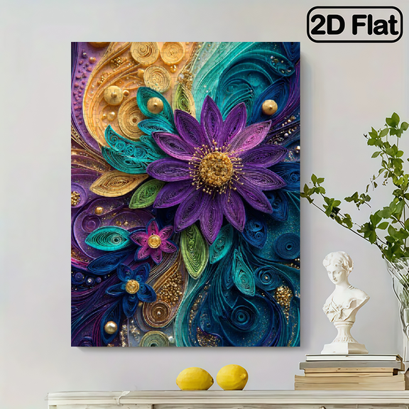 500pcs Large Quilling Art Jigsaw Puzzle Suitable for - Challenging Flower Pattern with Vibrant Colors, -Scratch Pieces, Complex Design for Family Activity, Game, Therapeutic Puzzle Building (Qui
