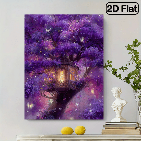 500pcs Large Tree Puzzle Suitable for Adults Families - Portable Challenging Brain with Large Pieces, DIY Project, Ideal Gift for Christmas. 20.4x15 in