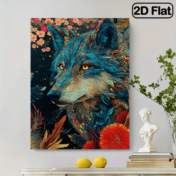 500pcs Large Wolf Jigsaw Puzzle Suitable for - -Scratch Puzzle Pieces, Challenging Wolf Spirit Fantasy Design, Family Activity, Colorful Abstract Wolf