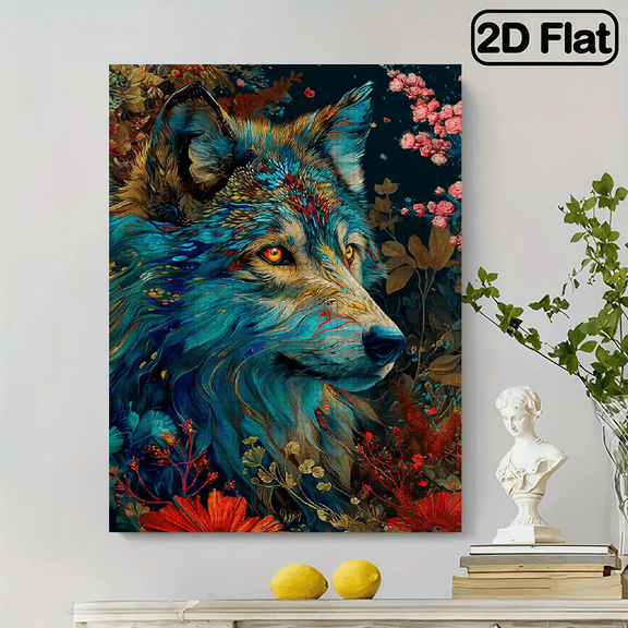 500pcs Large Wolf Jigsaw Puzzle Suitable for - -Scratch Puzzle Pieces, Challenging Wolf Spirit Fantasy Design, Family Activity, Colorful Abstract Wolf