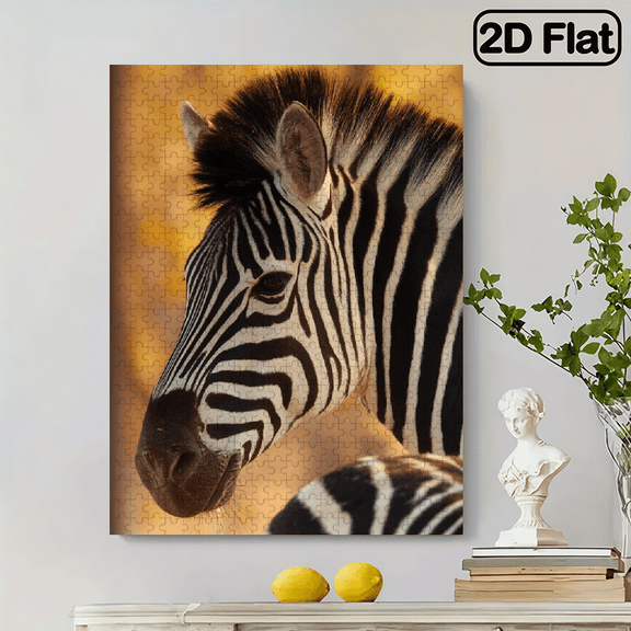 500pcs Large Zebra Jigsaw Puzzle Suitable for - Challenging Wildlife Safari Puzzle with -Scratch Pieces, Vibrant Zebra Stripes, Family Activity, Gift,14.9*20.4 in.