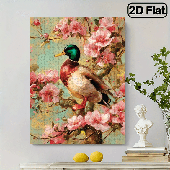 500pcs Mallard Duck Branch Puzzle, High Quality Print, High Difficulty Brain Teaser for Couples New Year Birthday Gift